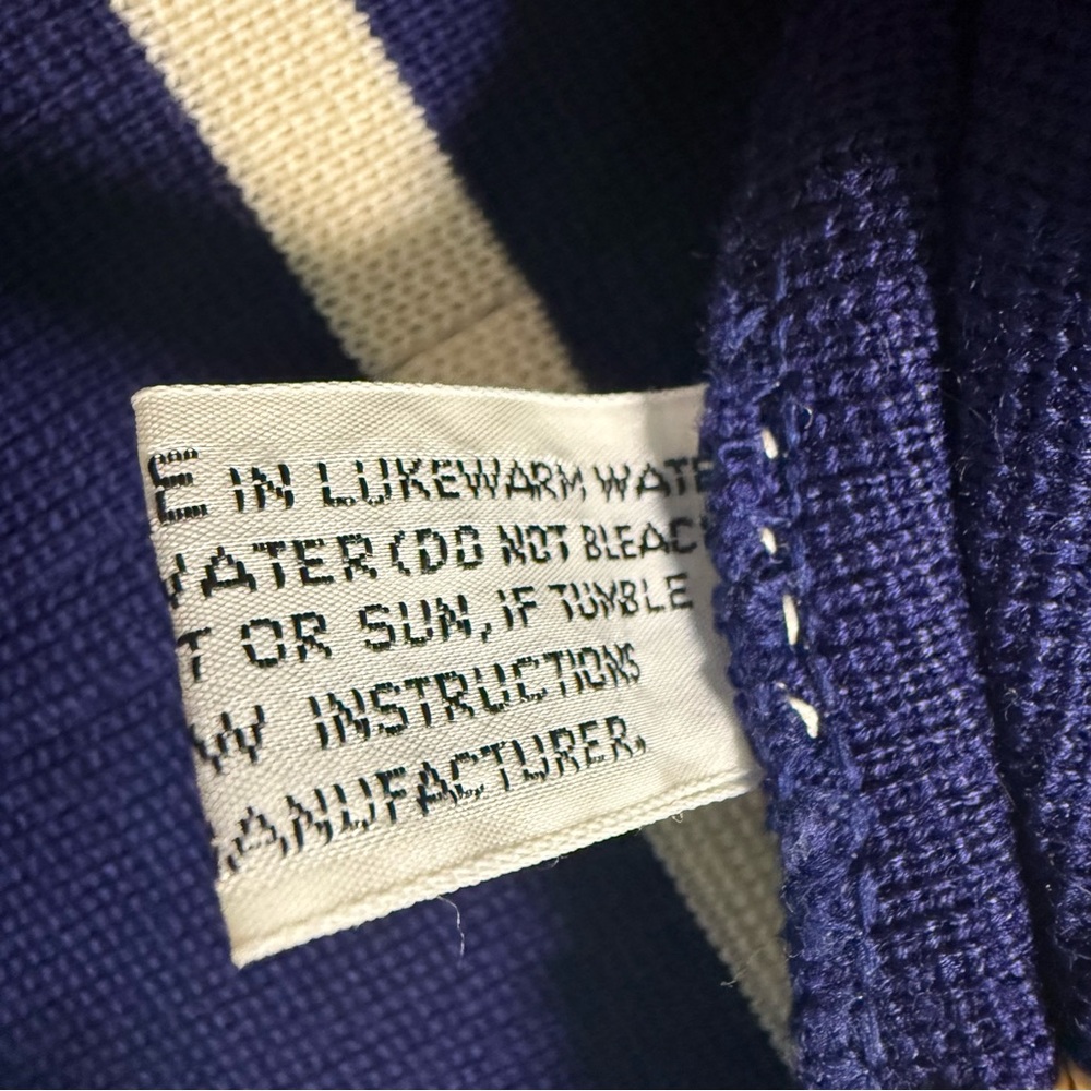 Vintage Neusters Navy Grid Vest Cream Trim Button Front Size L - Picture 7 of 13
